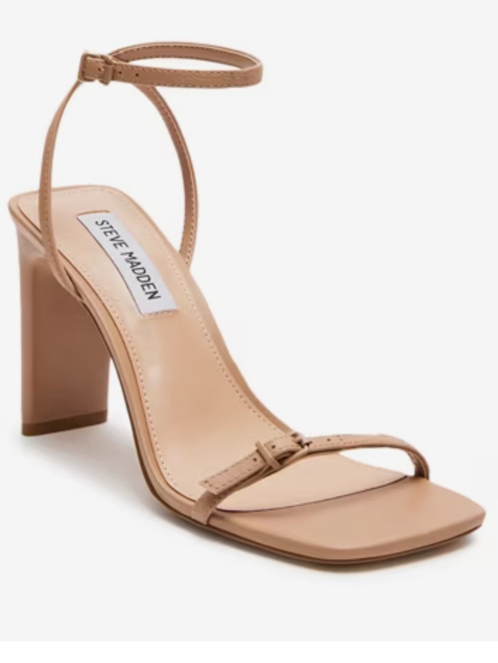 Steve Madden Beige Strappy Block Heel Sandals